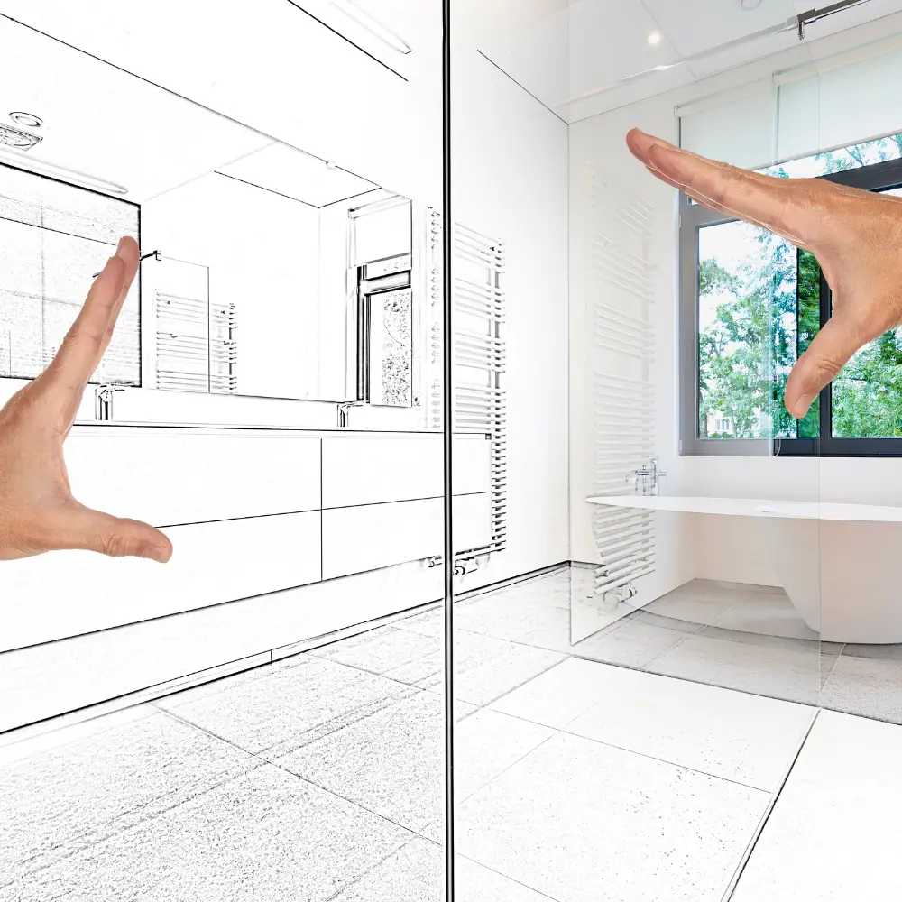 Salle de bain avant et après rénovation à Mâcon